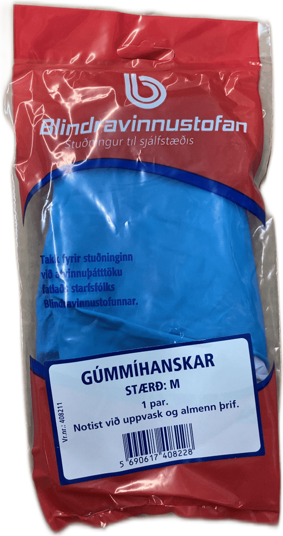 Blindravinnustofan Gúmmíhanskar Stærð M 1 par