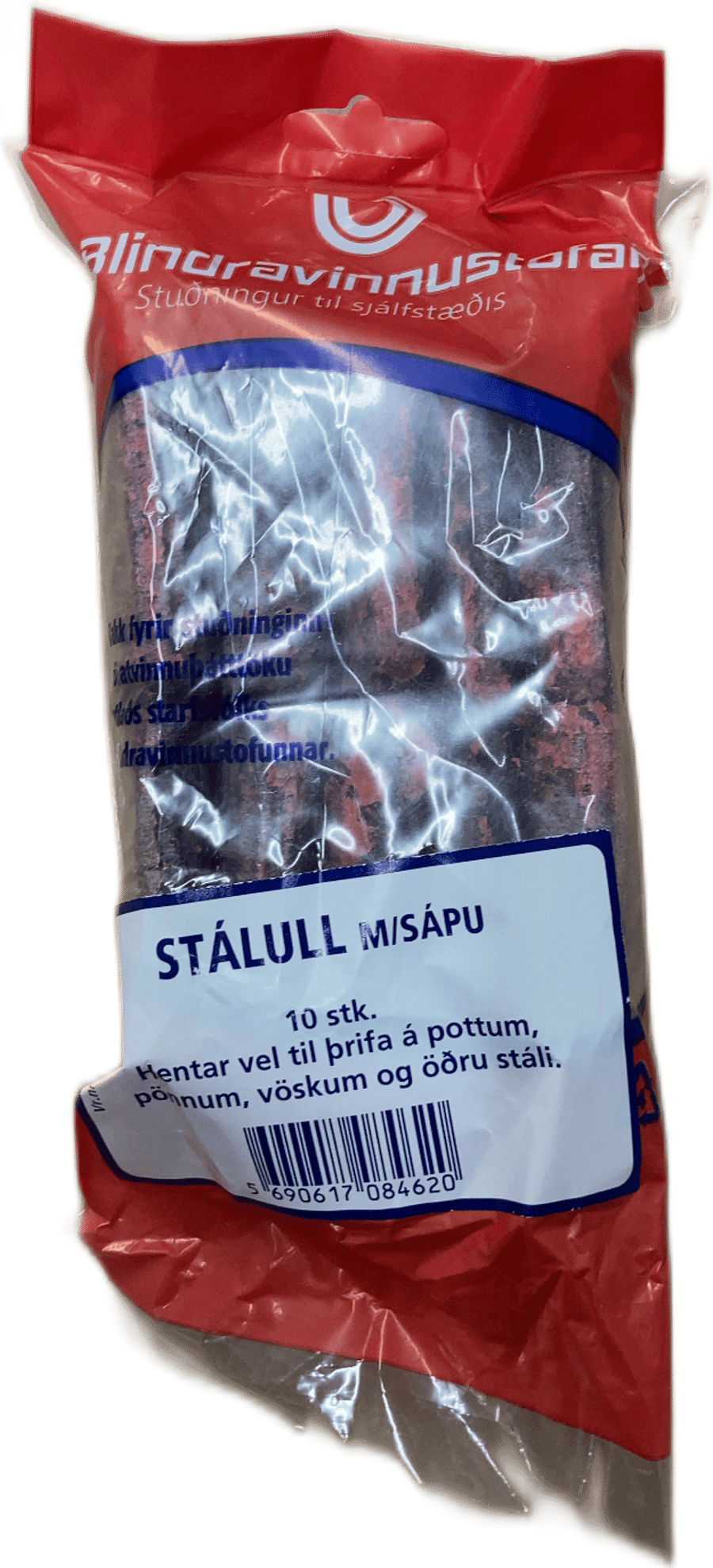 Blindravinnustofa Stálull með sápu 10 stk