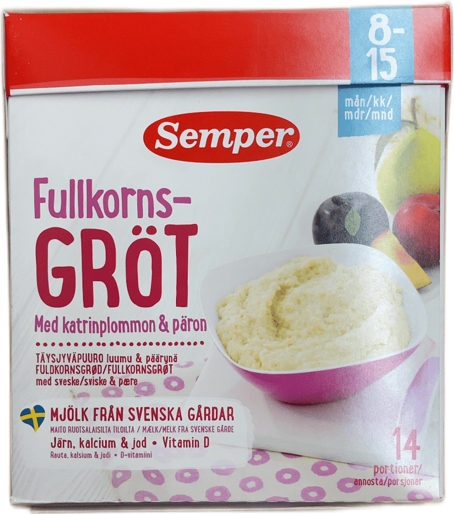 Semper heilkornagrautur með sveskjum og perum 470 g