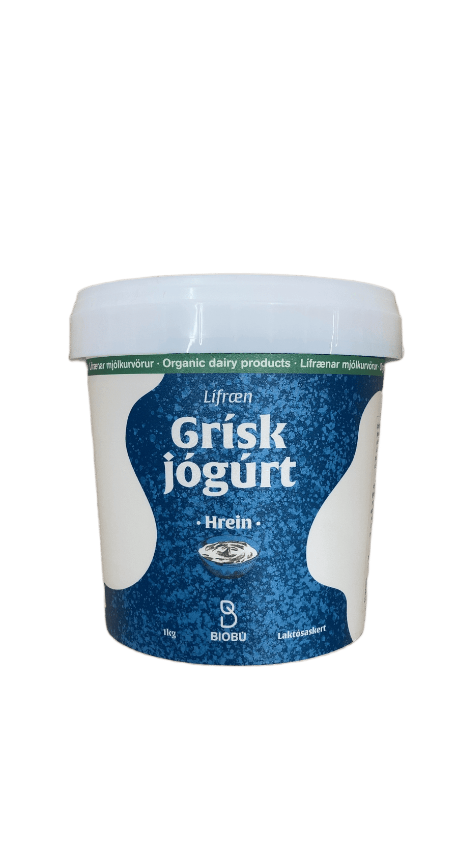 Biobú Lífræn grísk jógúrt hrein laktósaskert 1000 g