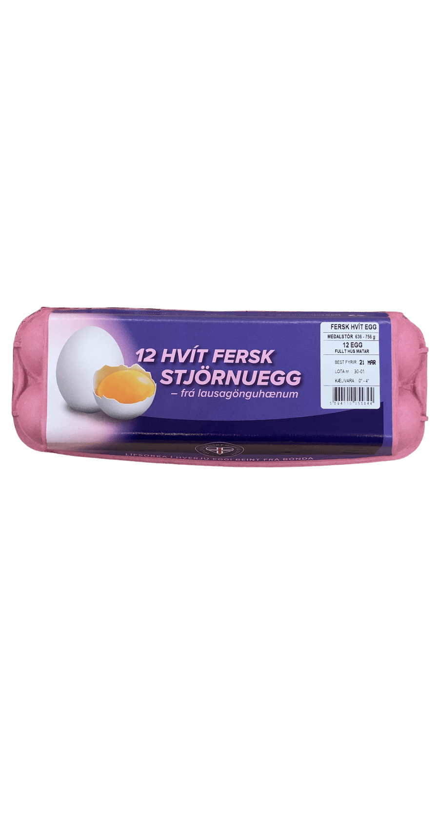 Stjörnuegg Hvít fersk egg 12 stk