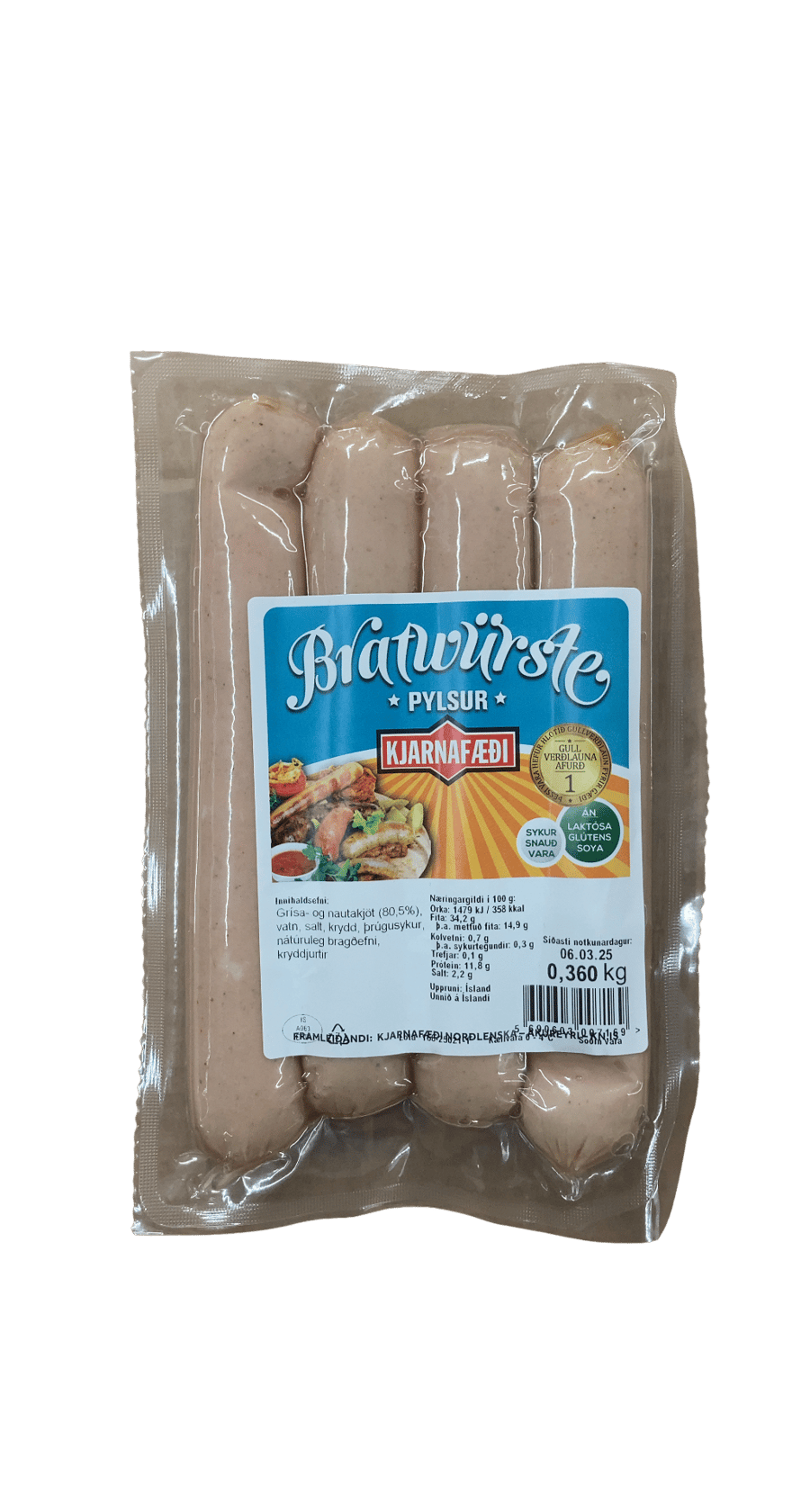 Kjarnafæði Bratwurste 360 g