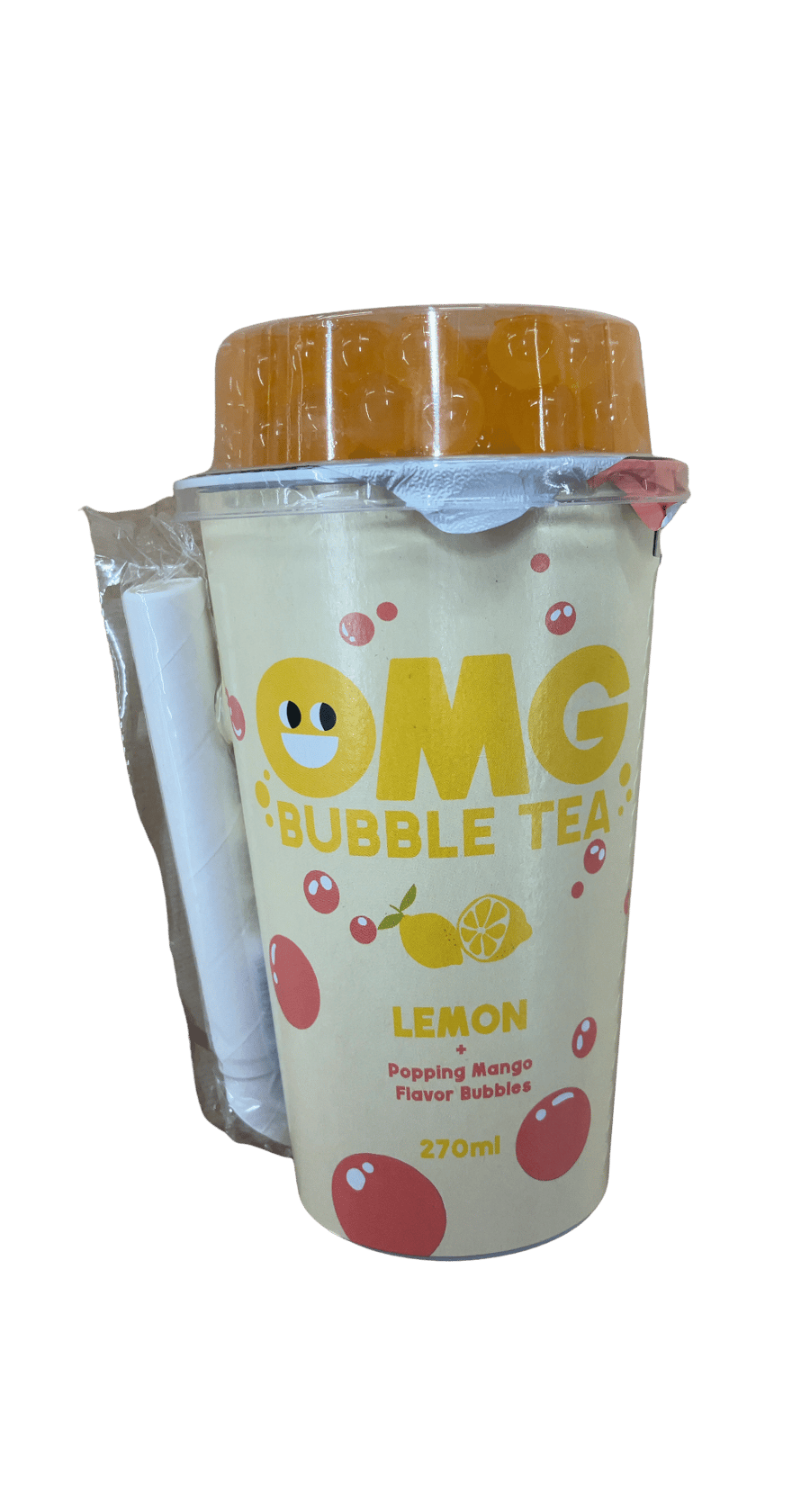 OMG Bubble Tea sítróna + sprungukúlur með mangóbragði 270 ml