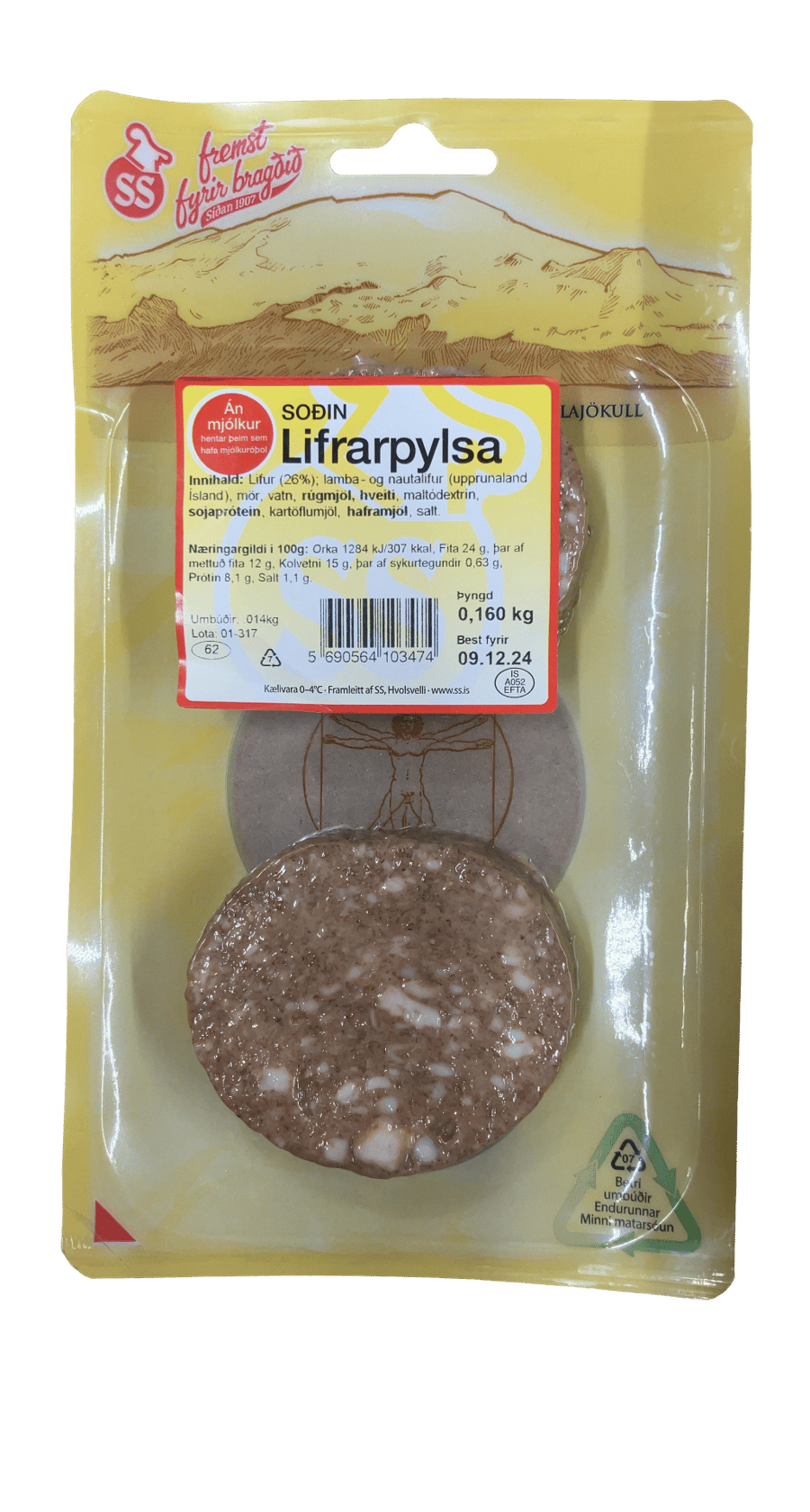 SS Soðin Lifrarpylsa 160 g