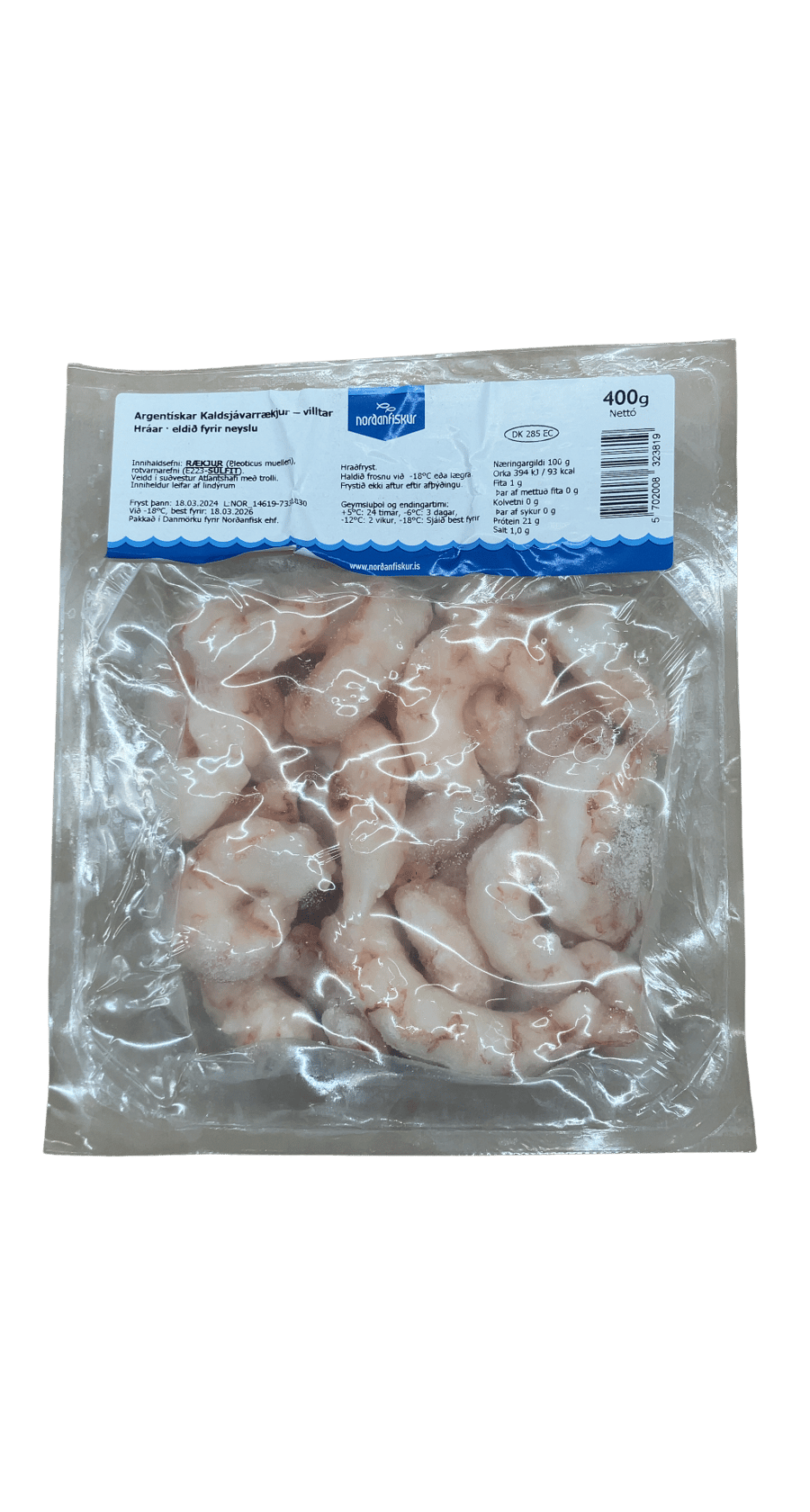 Norðanfiskur Argentískar Kaldsjávarrækjur Villtar 400 g