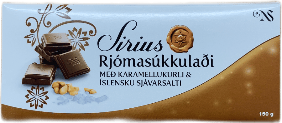 Síríus Rjómasúkkulaði með karamellukurli og íslensku sjávarsalti 150 g