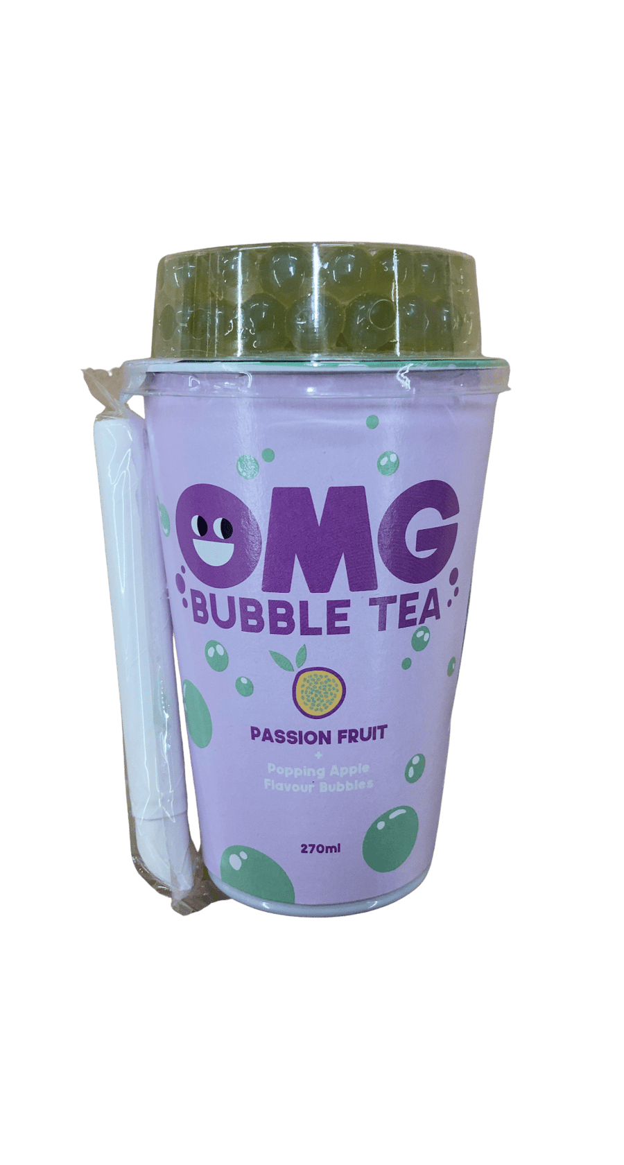 OMG kúlute með ástaraldinbragði + springandi eplabragðkúlur 270 ml