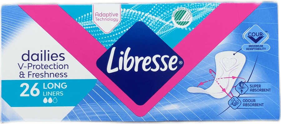 Libresse Dailies V-Protection & Freshness Long nærbuxnainnlegg 26 stk