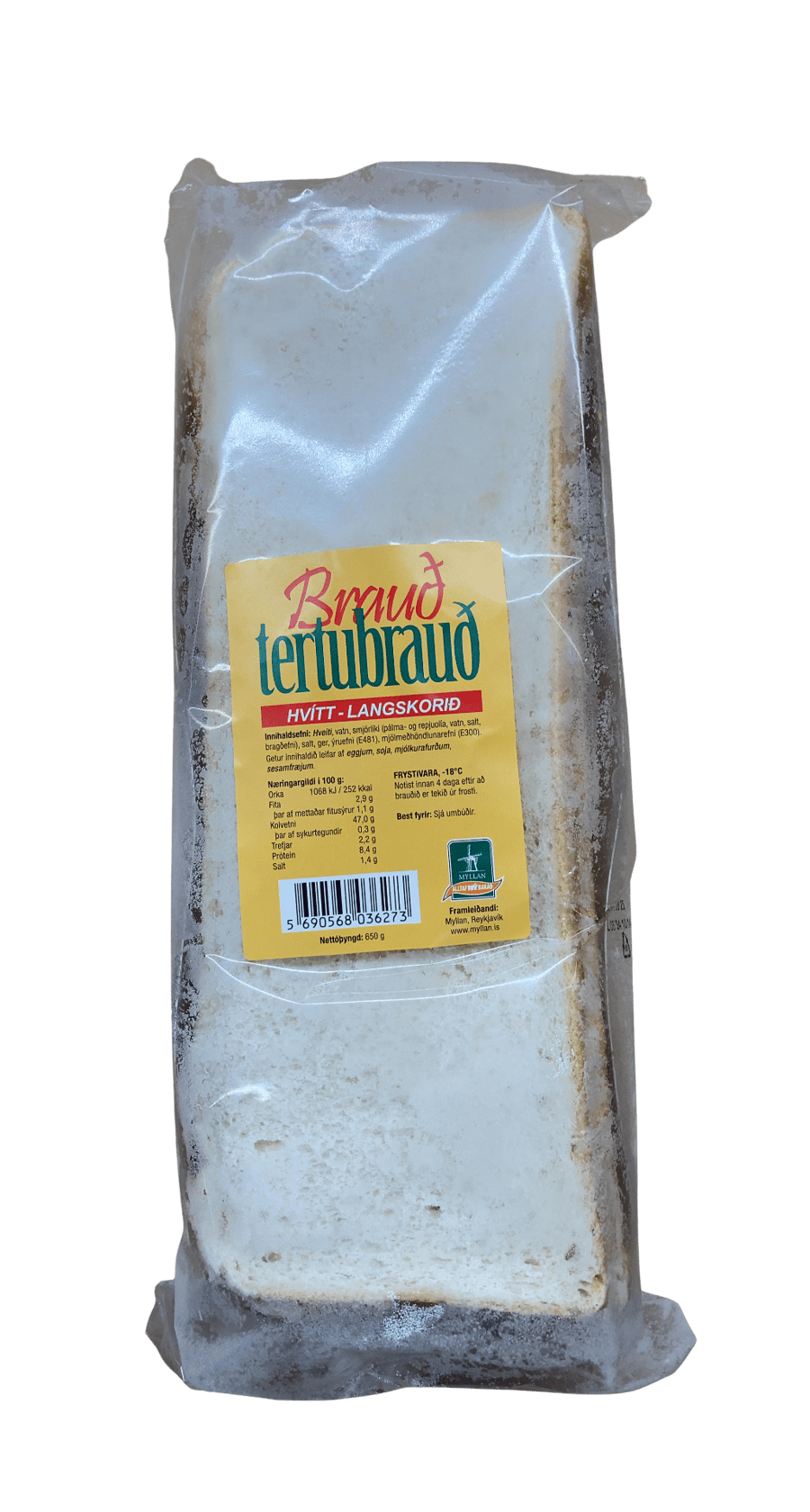 Myllan Tertubrauð Hvítt Langskorið 650 g