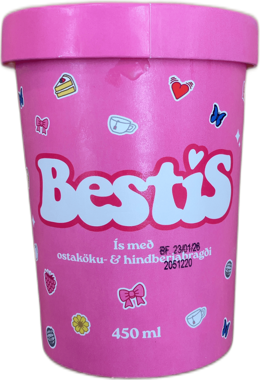 Kjörís Bestís Ís Með Ostaköku- & Hindberjabragði 450 ml