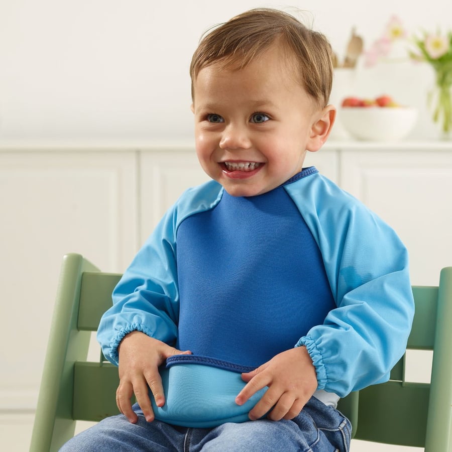 Bibetta ermasmekkur m vasa denim blár