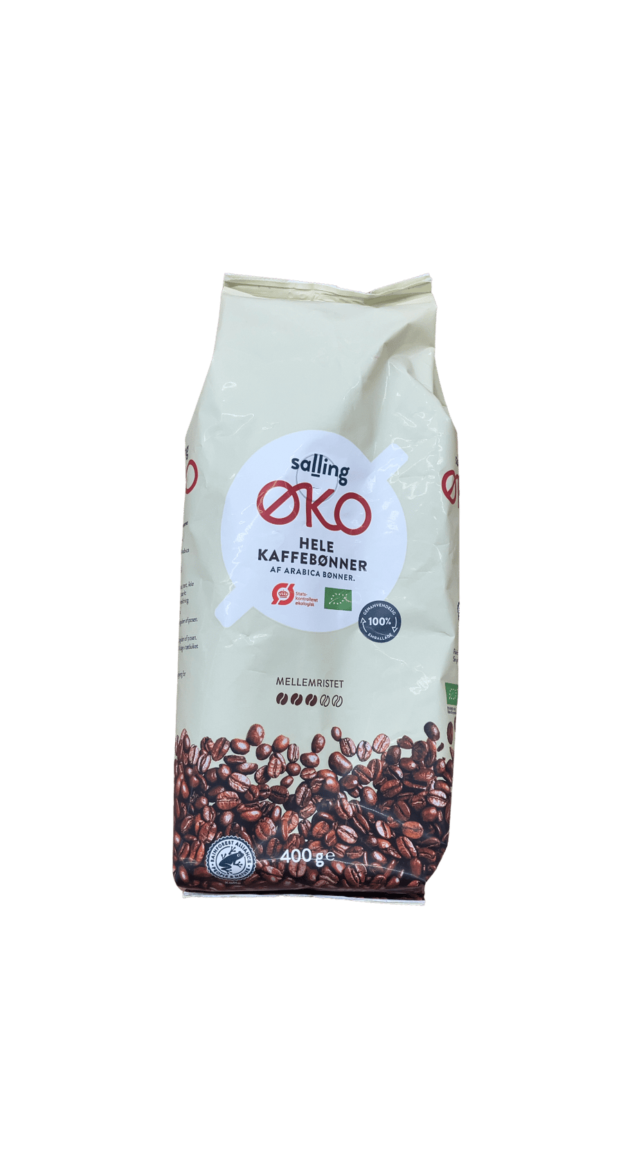 Salling lífrænar heilar Arabica kaffibaunir 400 g