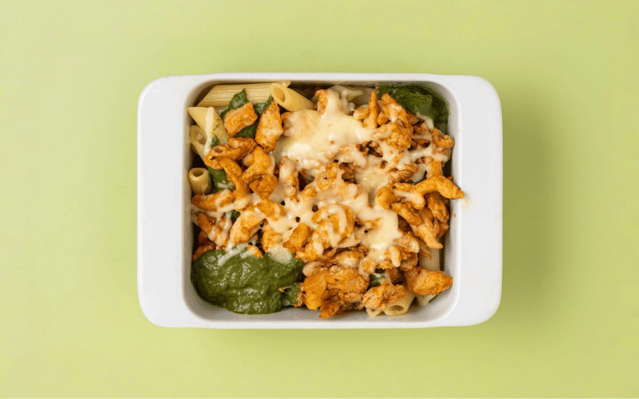 Penne með kjúklingi & spínati