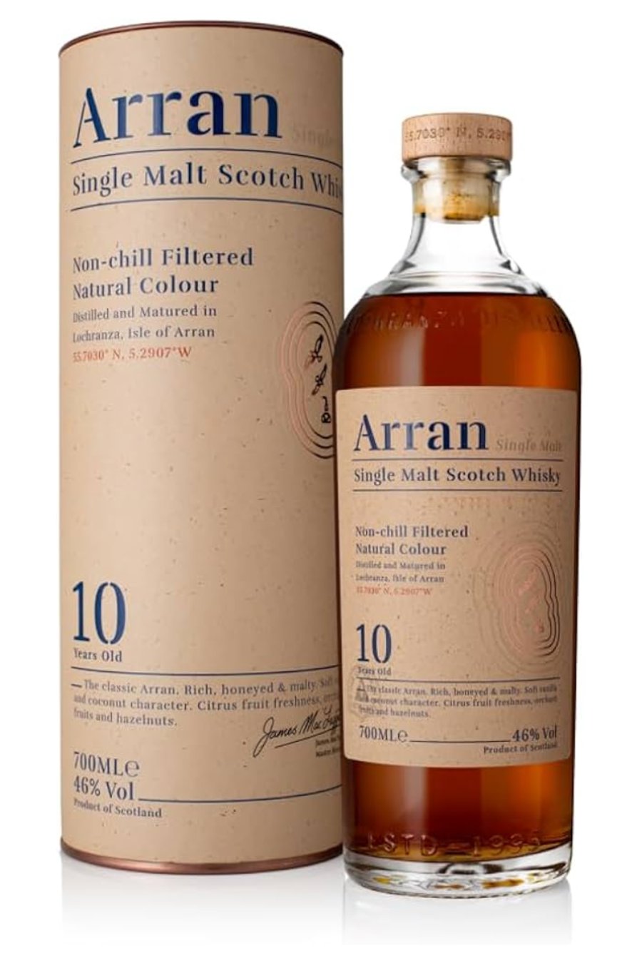 Arran 10 Y.O. Non Chill-Filtered í gjafaöskju / 70 cl.