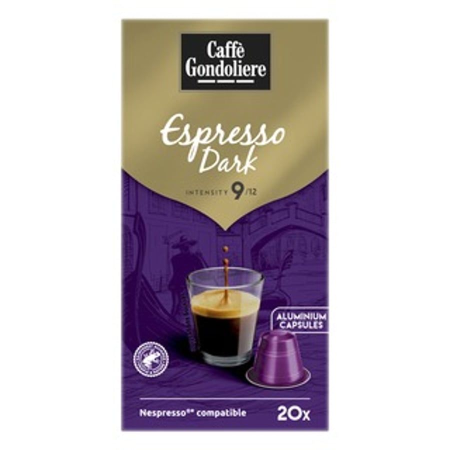 Caffè Gondoliere Espresso Dark kaffihylki 20 stk.