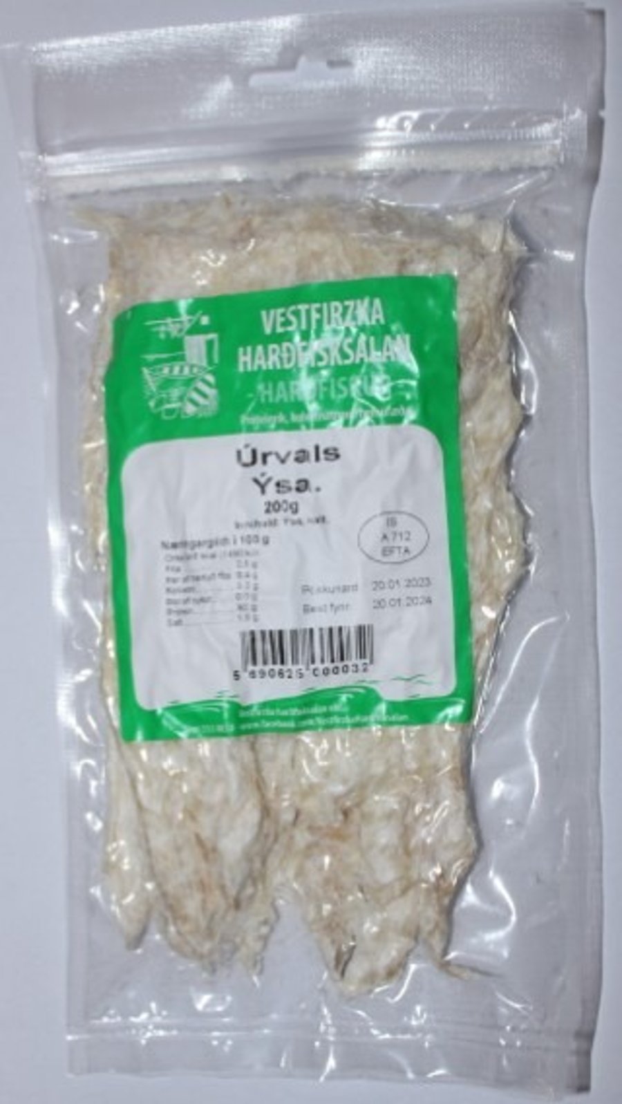 Vestfirzka Harðfisksalan Úrvals harðfiskur ýsa 200 g