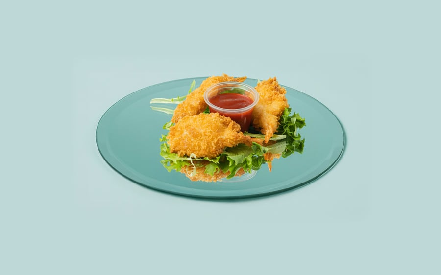 Deep-fried king prawns
