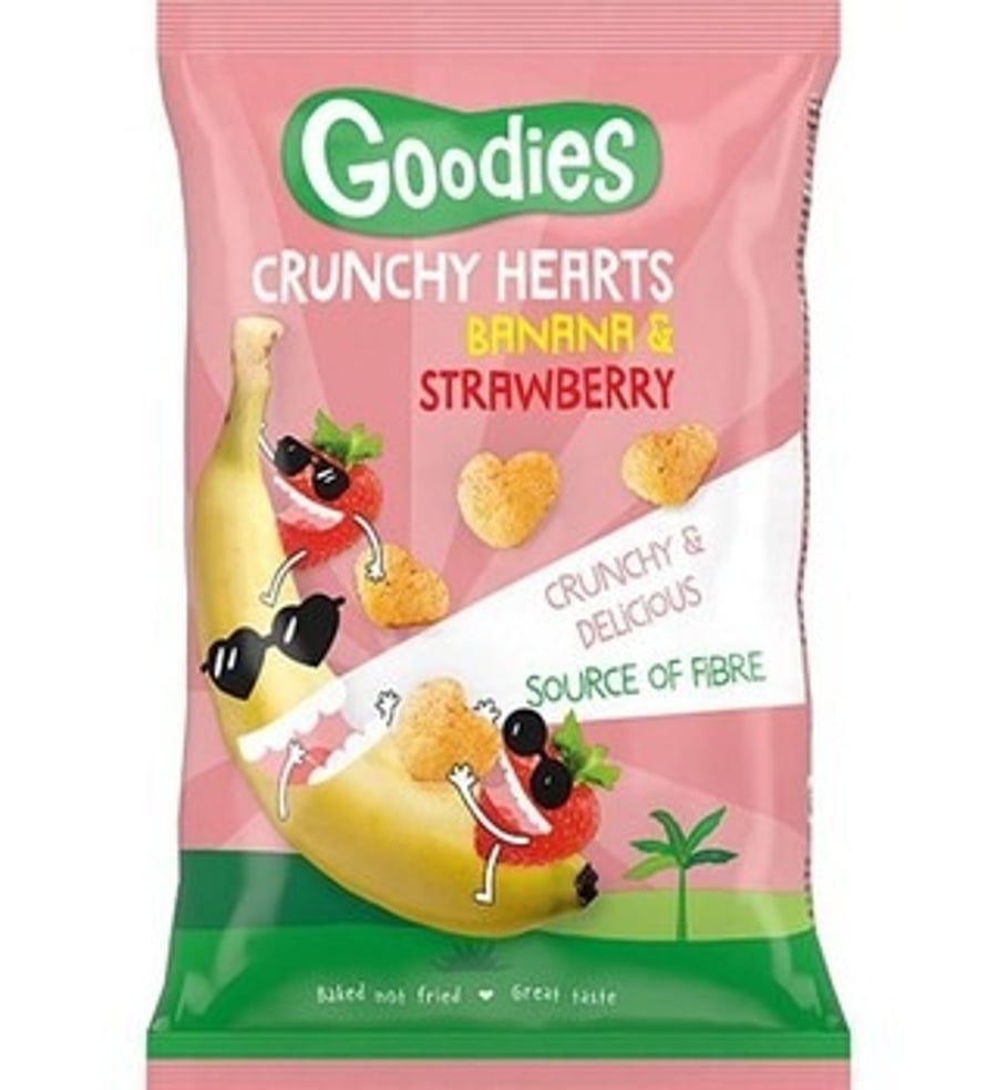Goodies Crunchy Hearts banana og jarðarber 30 g