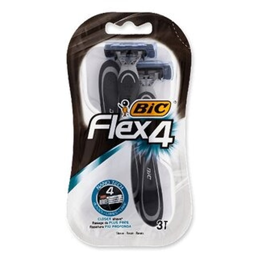 Bic Flex 4 rakvél fyrir karla 3 stk.