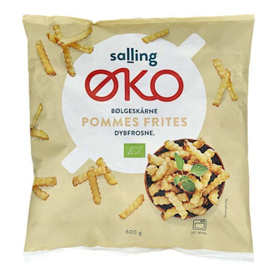 Salling ØKO lífrænar bylgjuskornar franskar kartöflur 600 g