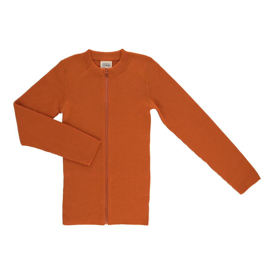 Voksi Wool Rib Peysa Warm Orange