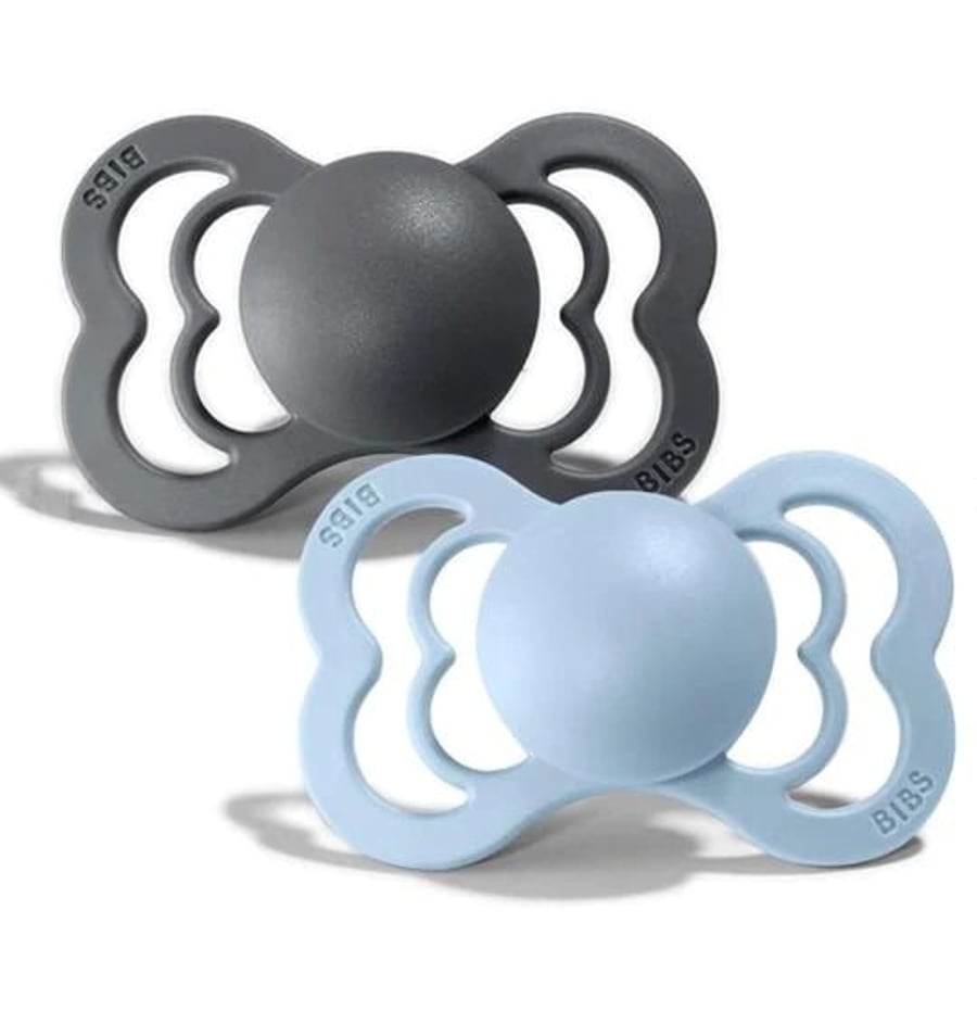 BIBS Supreme Iron/Baby Blue Size 2 2pk
