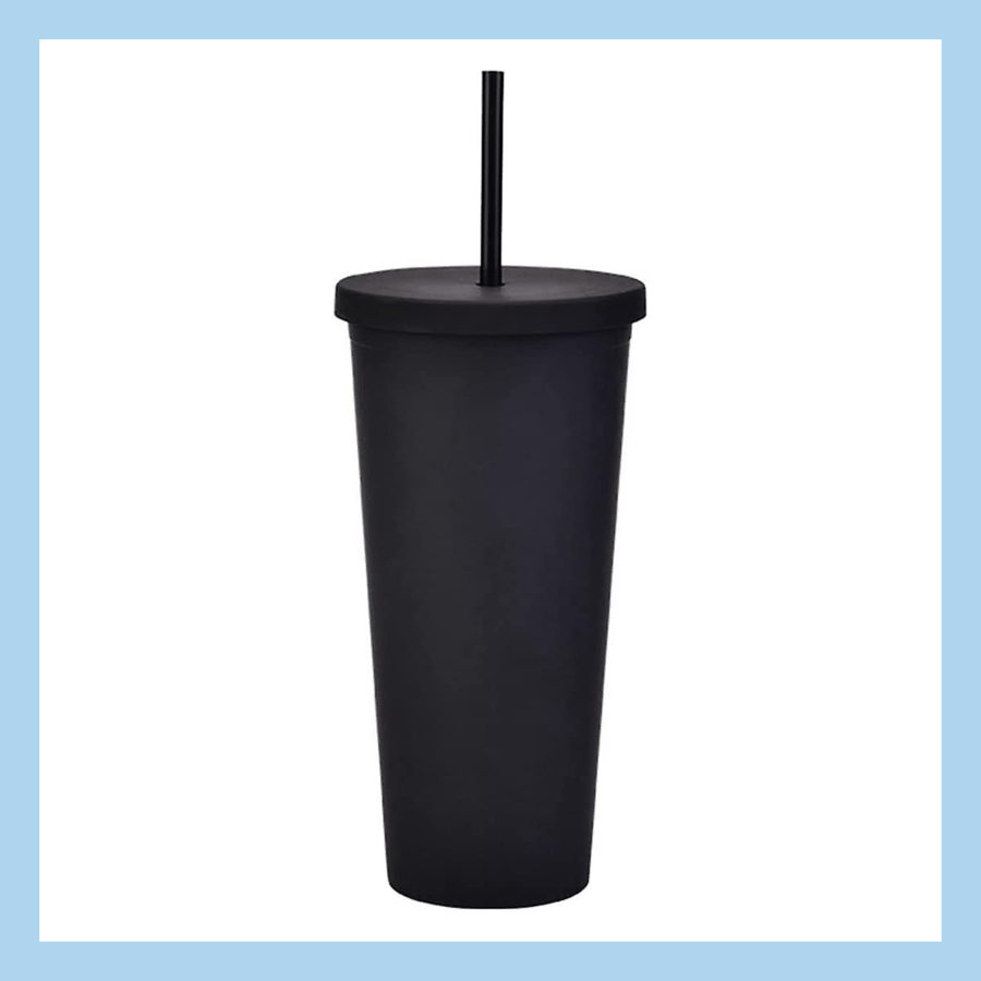 700ml glas með röri – 17 litir - A9