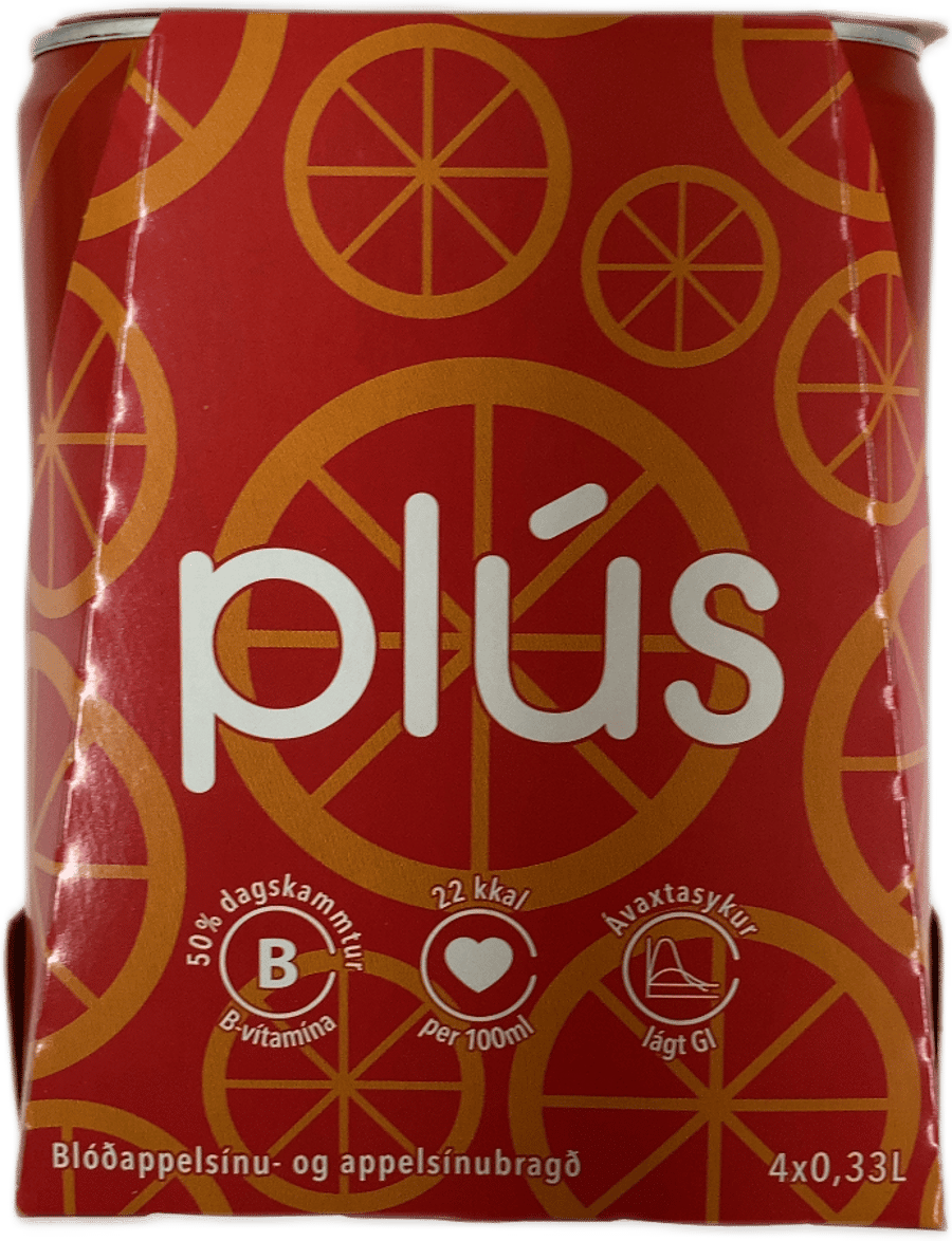 Plús Blóðappelsínu- og appelsínubragð 4 x 330 ml