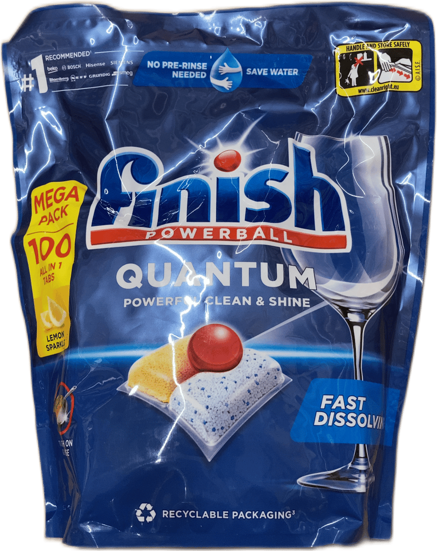 Finish Powerball Quantum All In 1 Lemon Sparkle uppþvottavélatöflur 1040 g