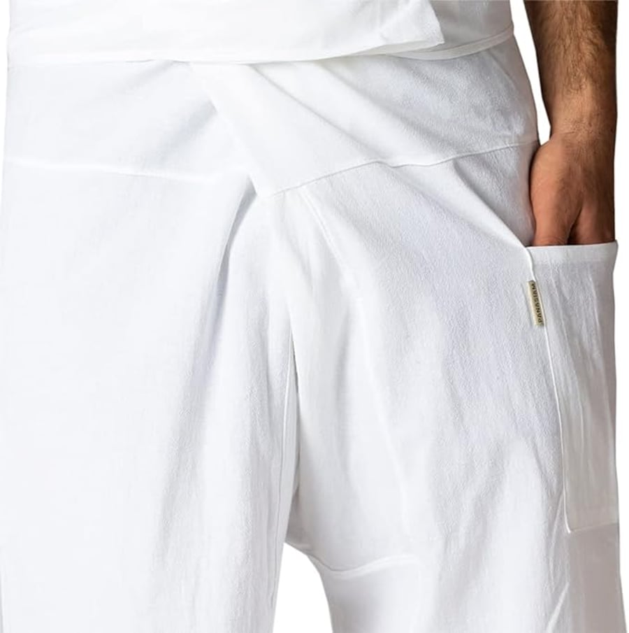 Thai Fisherman Pants Classic Hvítar - กางเกงชาวประมงไทย