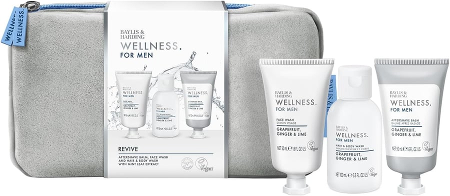 Baylis & Harding Wellness Snyrtitaska full af snyrtivörum fyrir herra