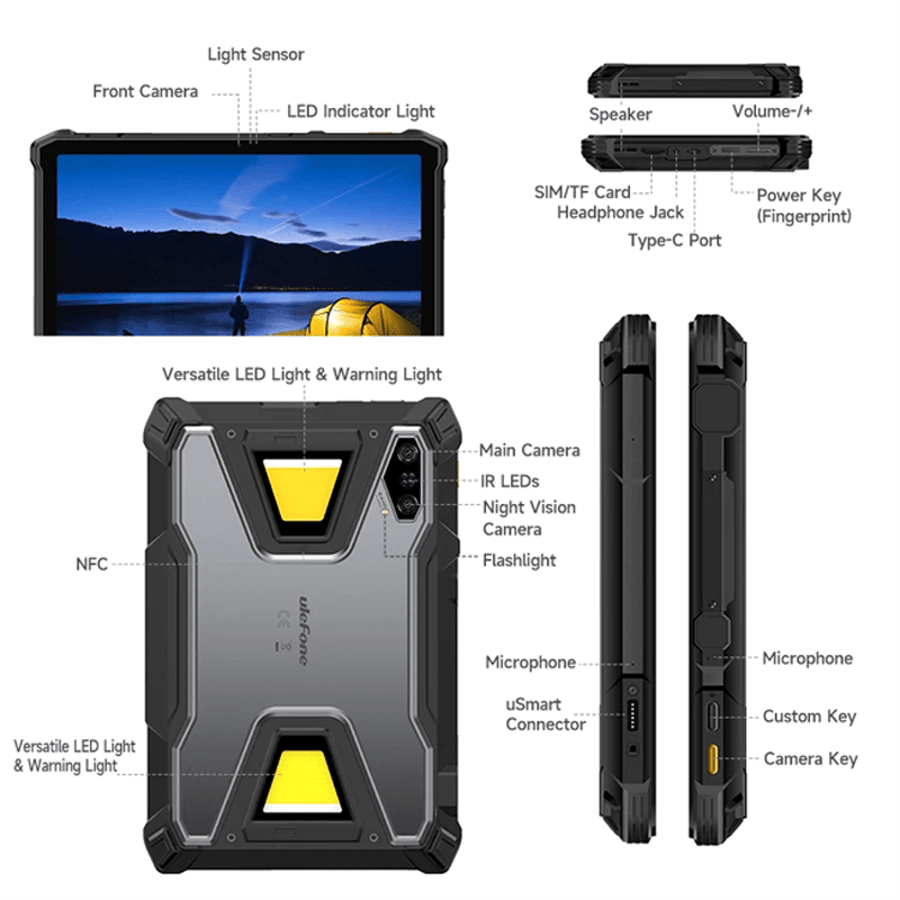 Ulefone Armor Pad 5 Pro 512GB 5G vinnuspjaldtölva