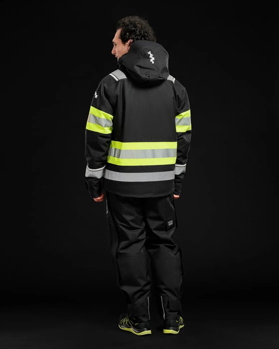 Univern Protec 2in1 Heilsársúlpa, svört/HV gul
