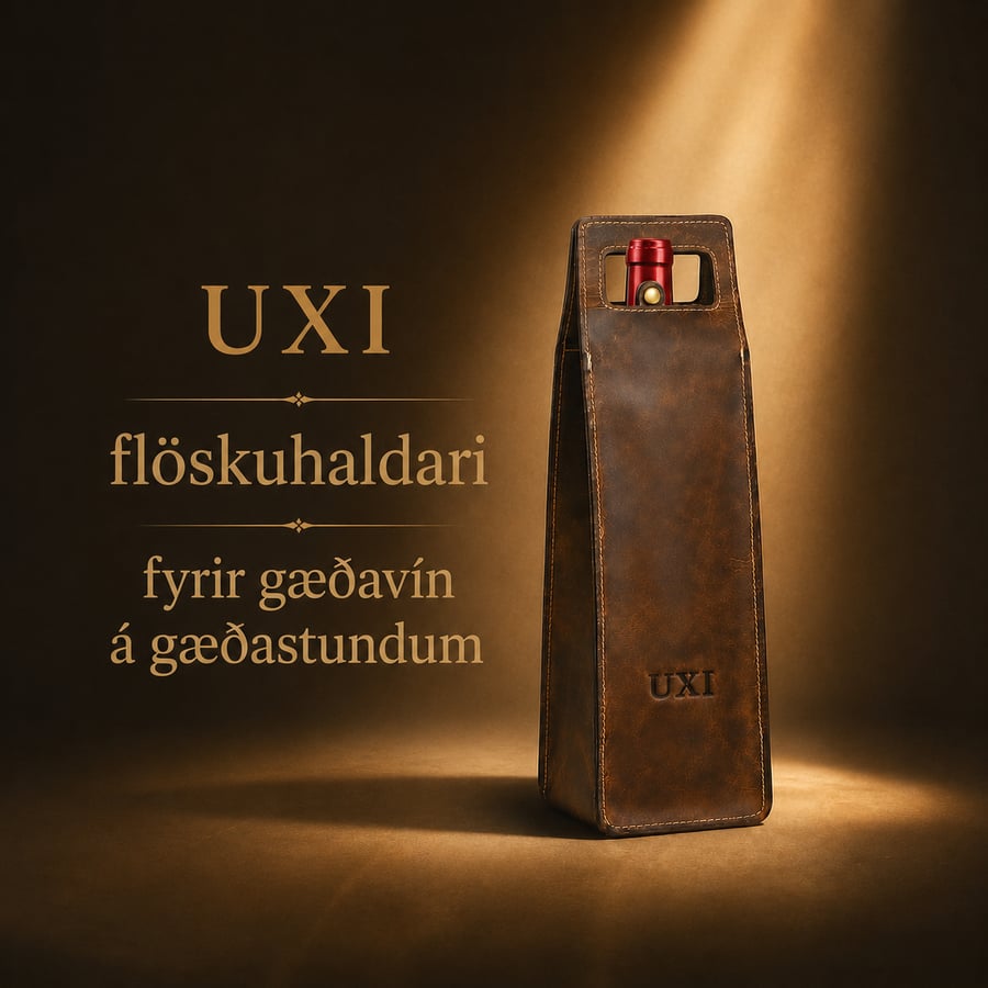 UXI leður vínflöskuhaldari