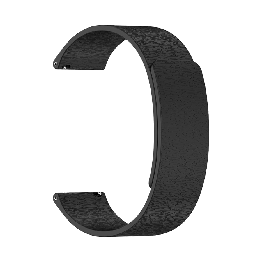 22mm ól fyrir snjallúr (W074) - Svört sílíkon ól