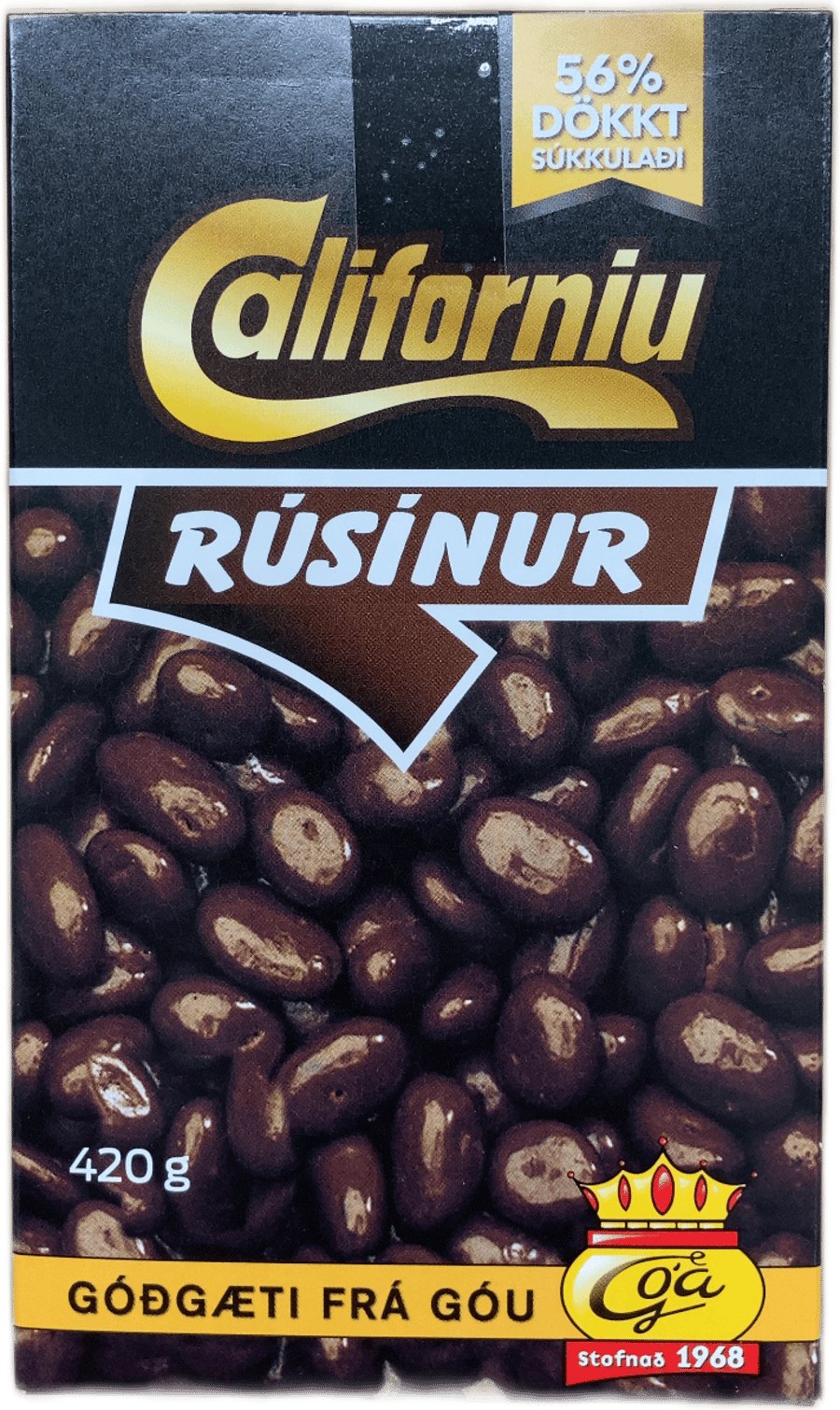 Góa Kaliforníu Rúsínur 56% Dökkt Súkkulaði 420 g
