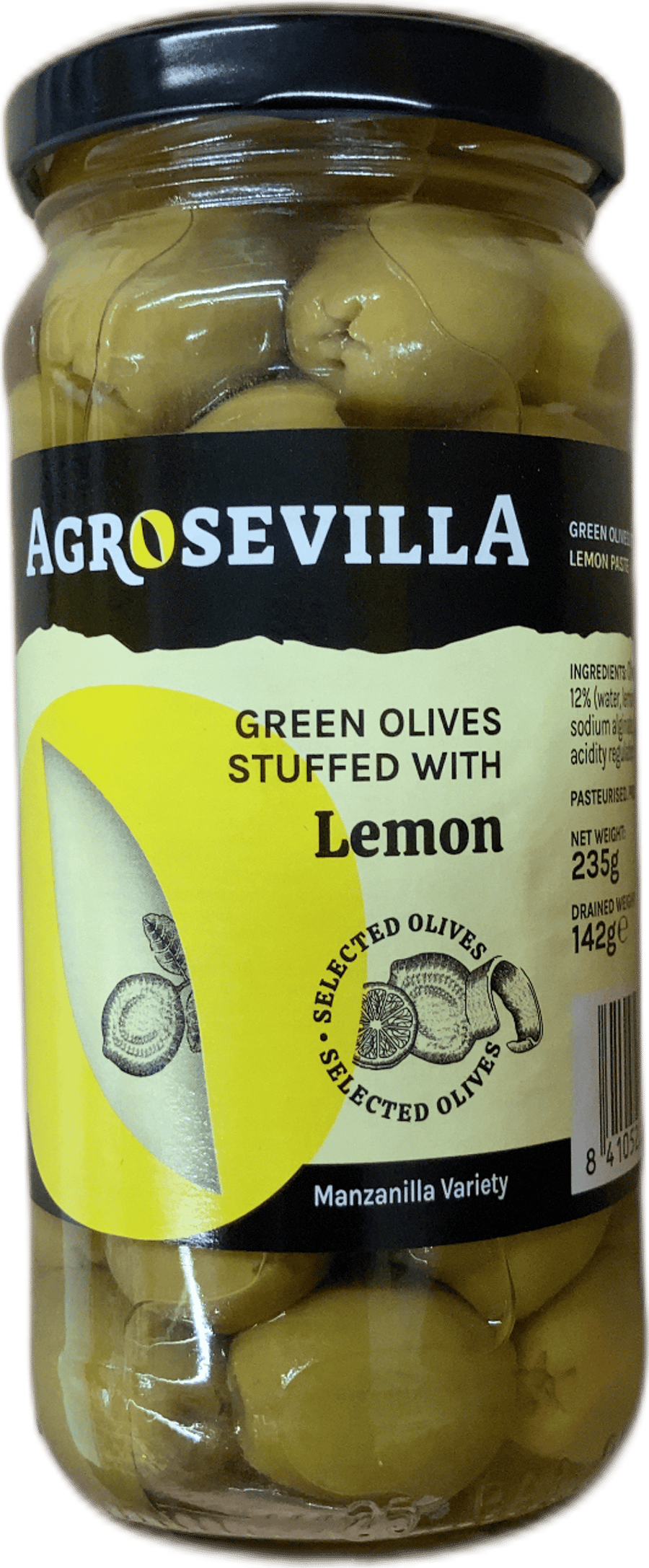 AgroSevilla grænar ólífur fylltar með sítrónumauki 235 g