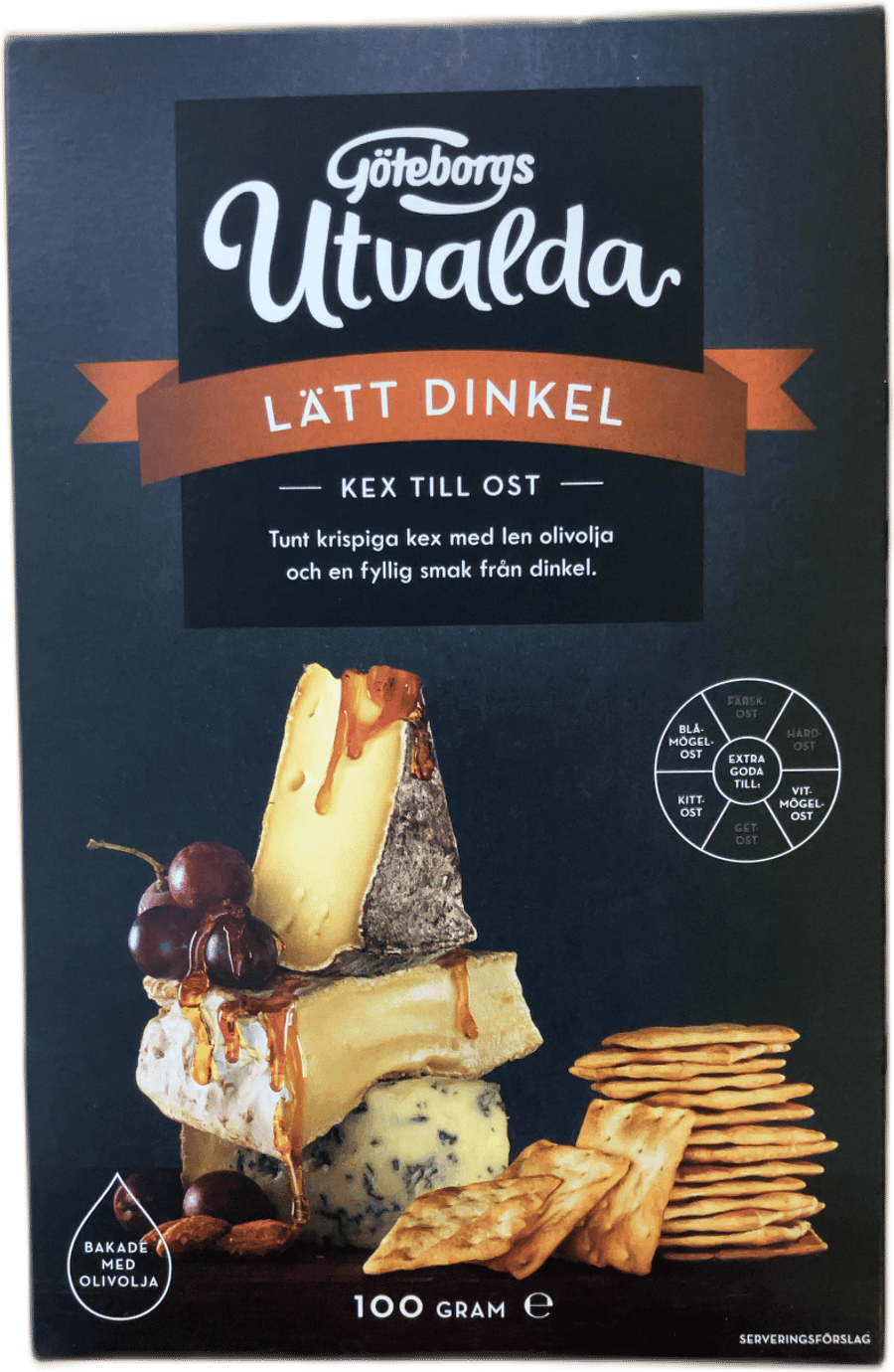 Göteborgs Utvalda létt dinkelkex fyrir osta 100 g