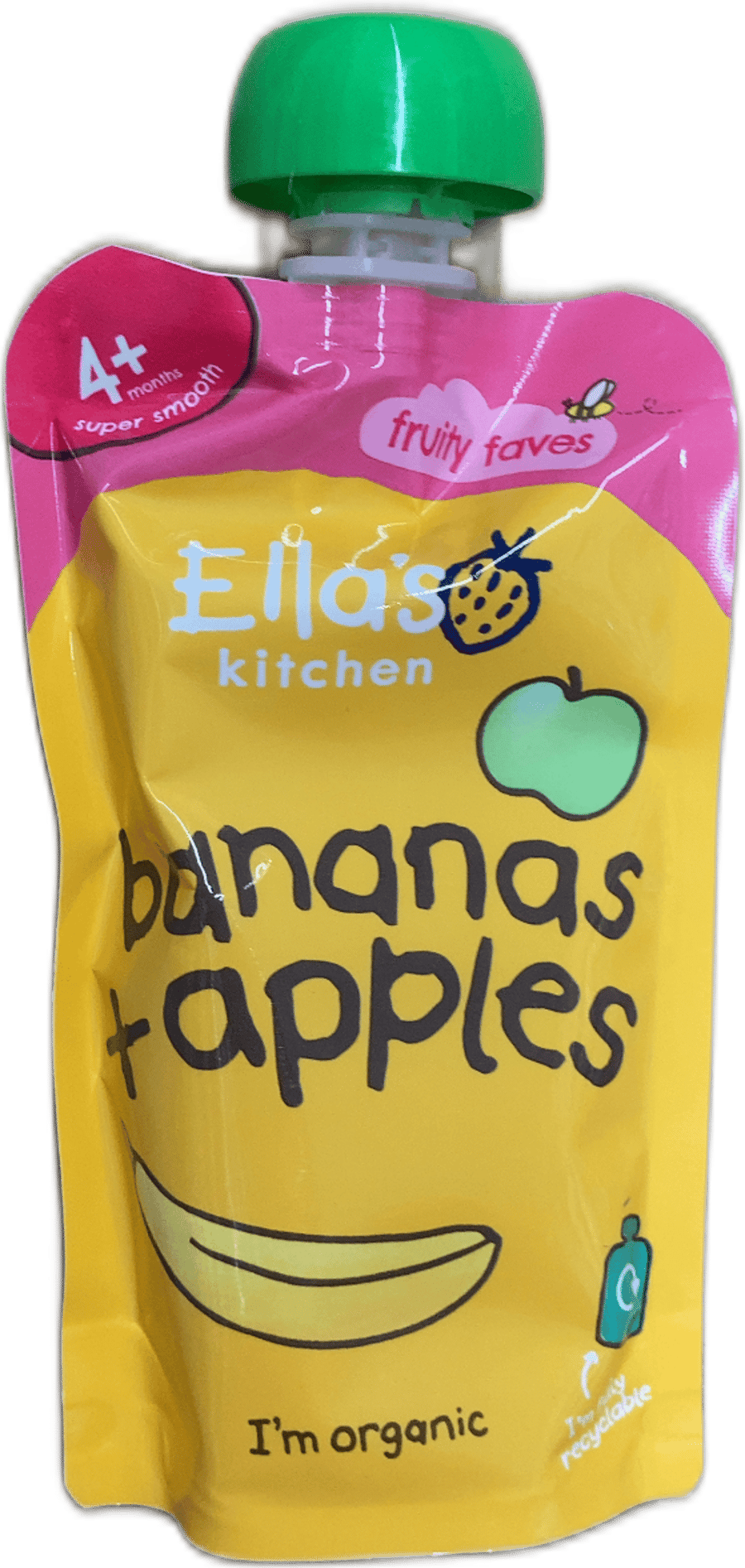 Ella's Kitchen lífrænir bananar + epli 120 g