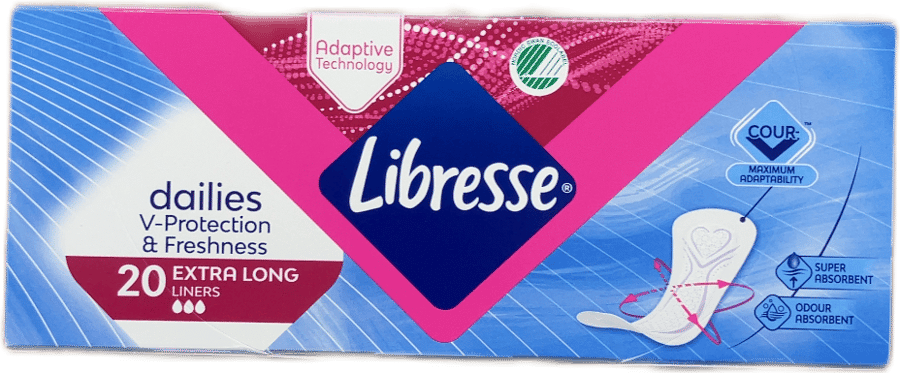 Libresse Dailies V-Protection & Freshness extra löng nærbuxnainnlegg 20 stk
