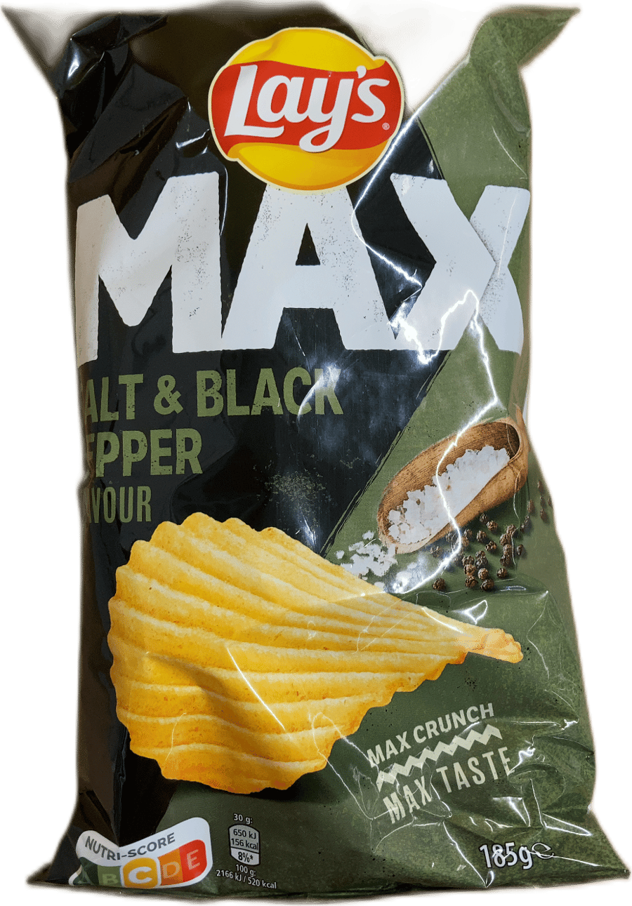 Lay's Max Salt og svartur pipar 185 g