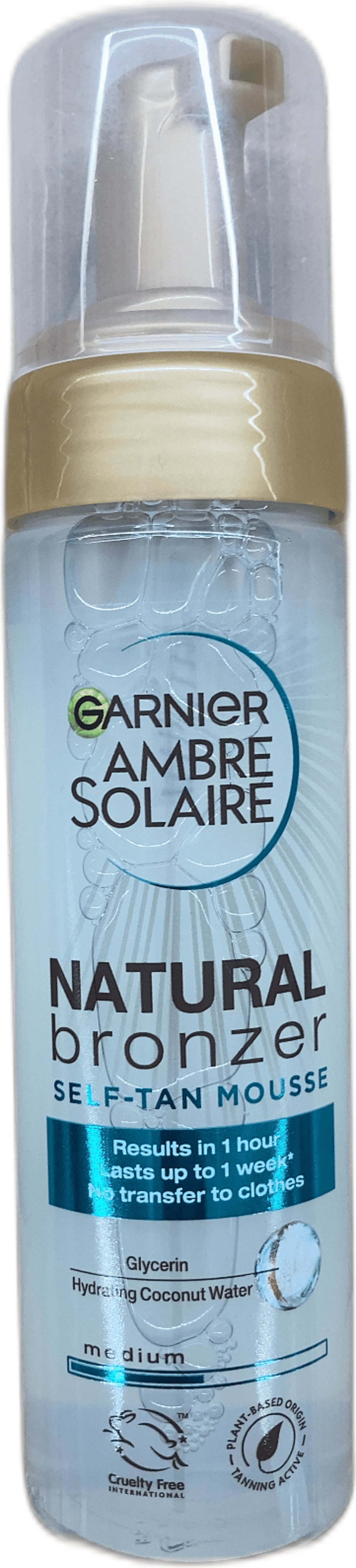 Garnier Ambre Solaire Natural Bronzer sjálfbrúnkumús, miðlungs, 200 ml