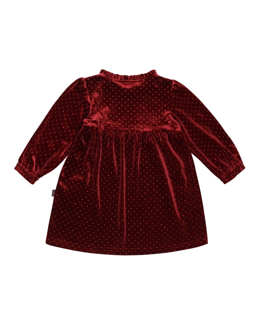 Kids up Abbi kjóll Velvet/Glitter Ruby wine