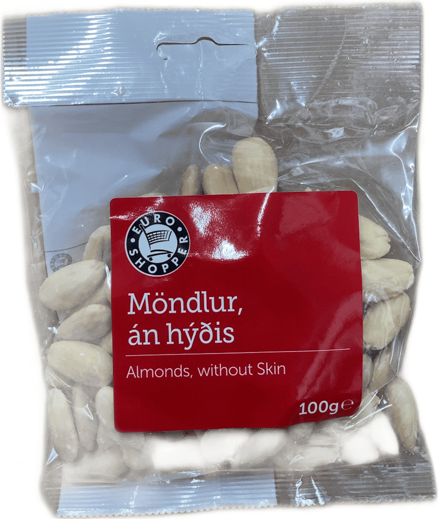 Euro Shopper Möndlur án hýðis 100 g