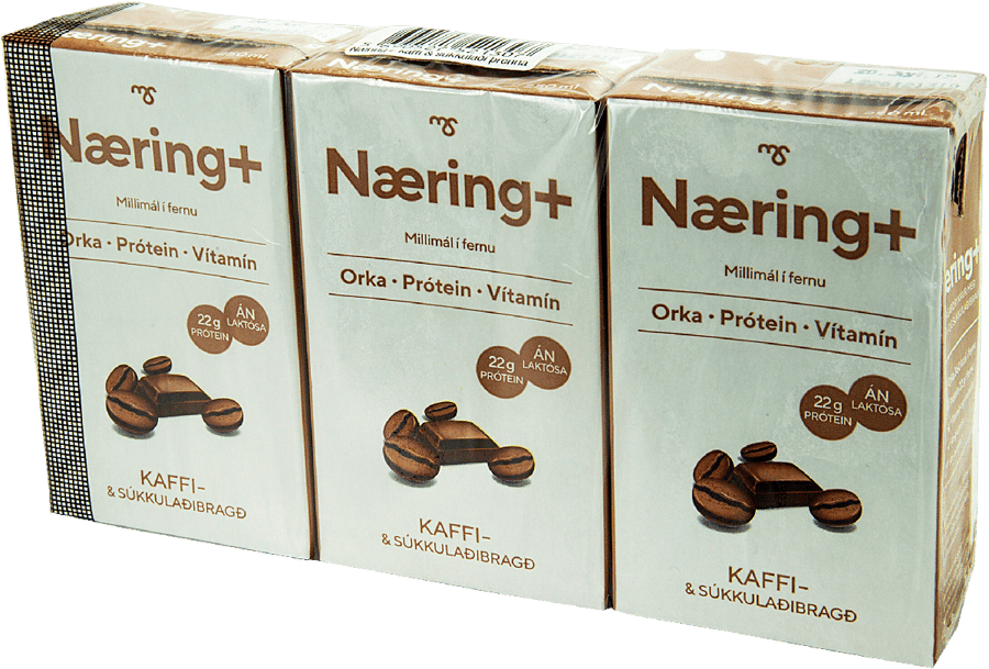 Næring+ kaffi og súkkulaði 3 x 250 ml - 750 ml
