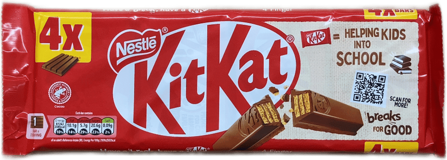 KitKat 4 fingra mjólkursúkkulaði vöfflustangir 166 g