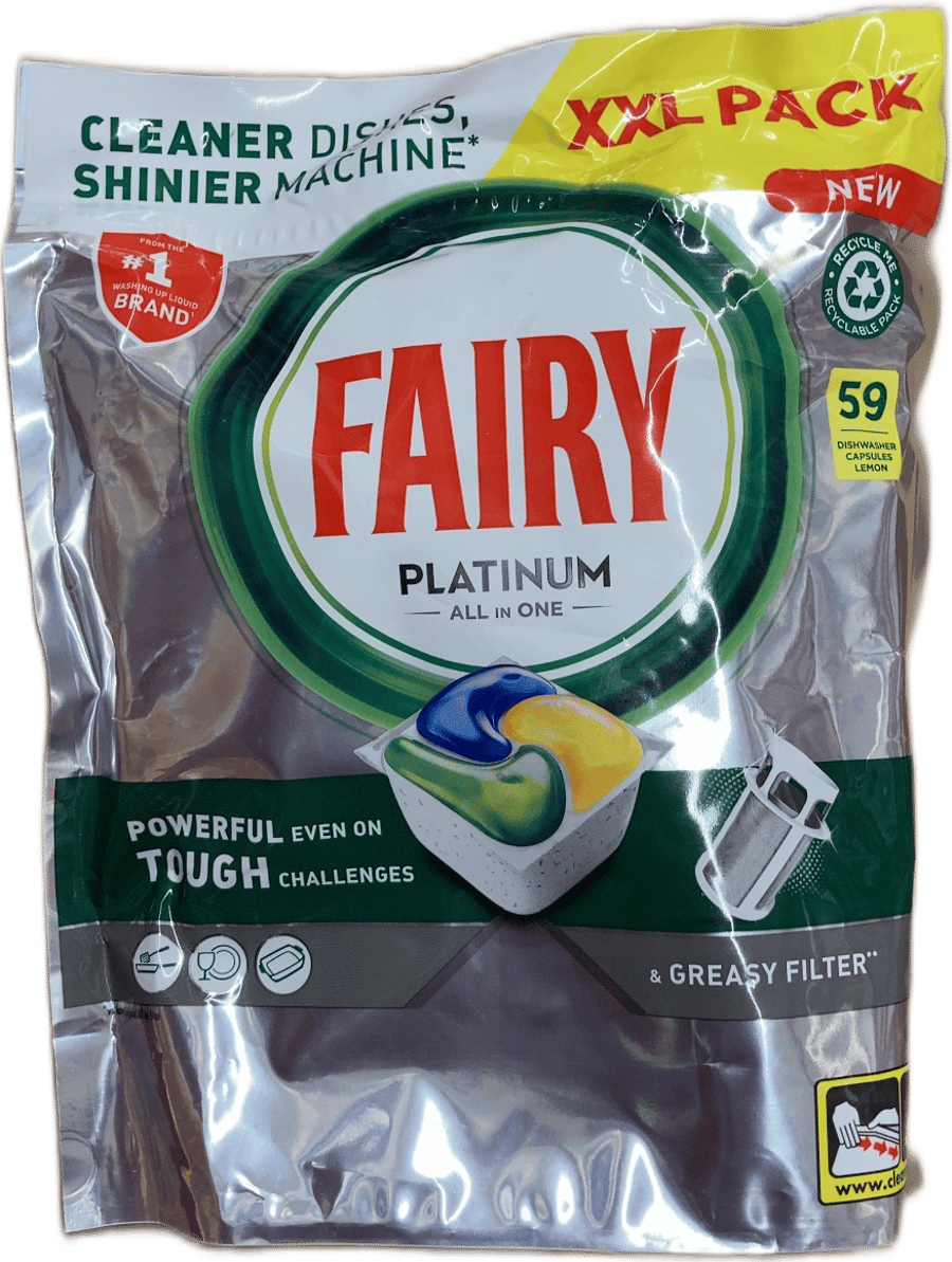 Fairy Platinum All in One sítrónu uppþvottavélahylki 59 stk