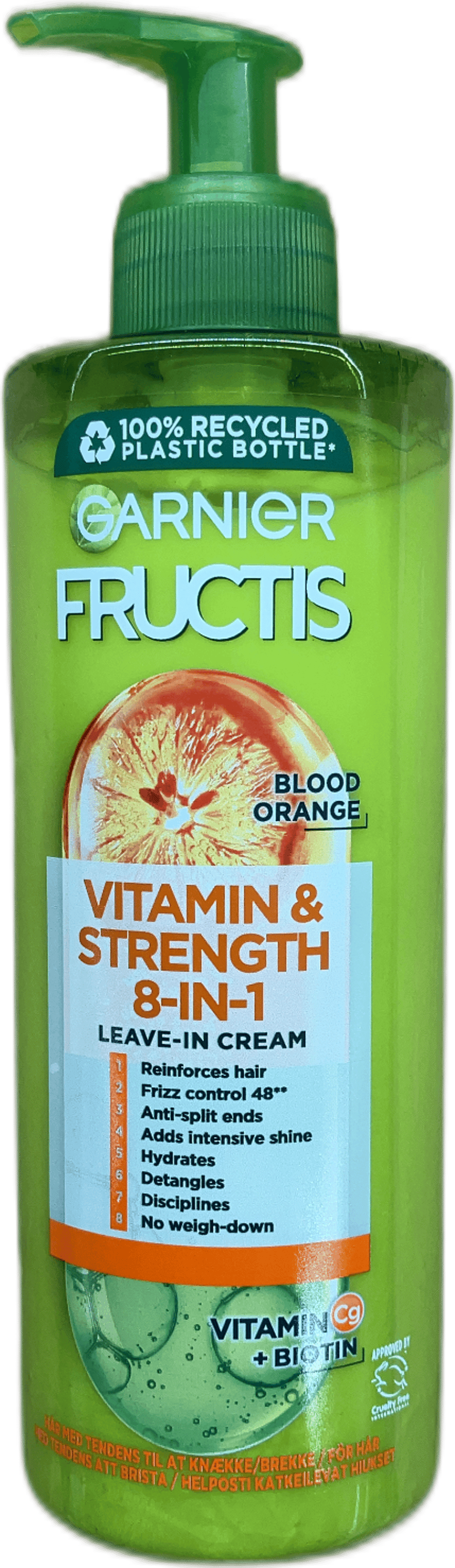 Garnier Fructis Blóðappelsína Vítamín & Styrkur 8-í-1 hárkrem án skolunar 400 ml