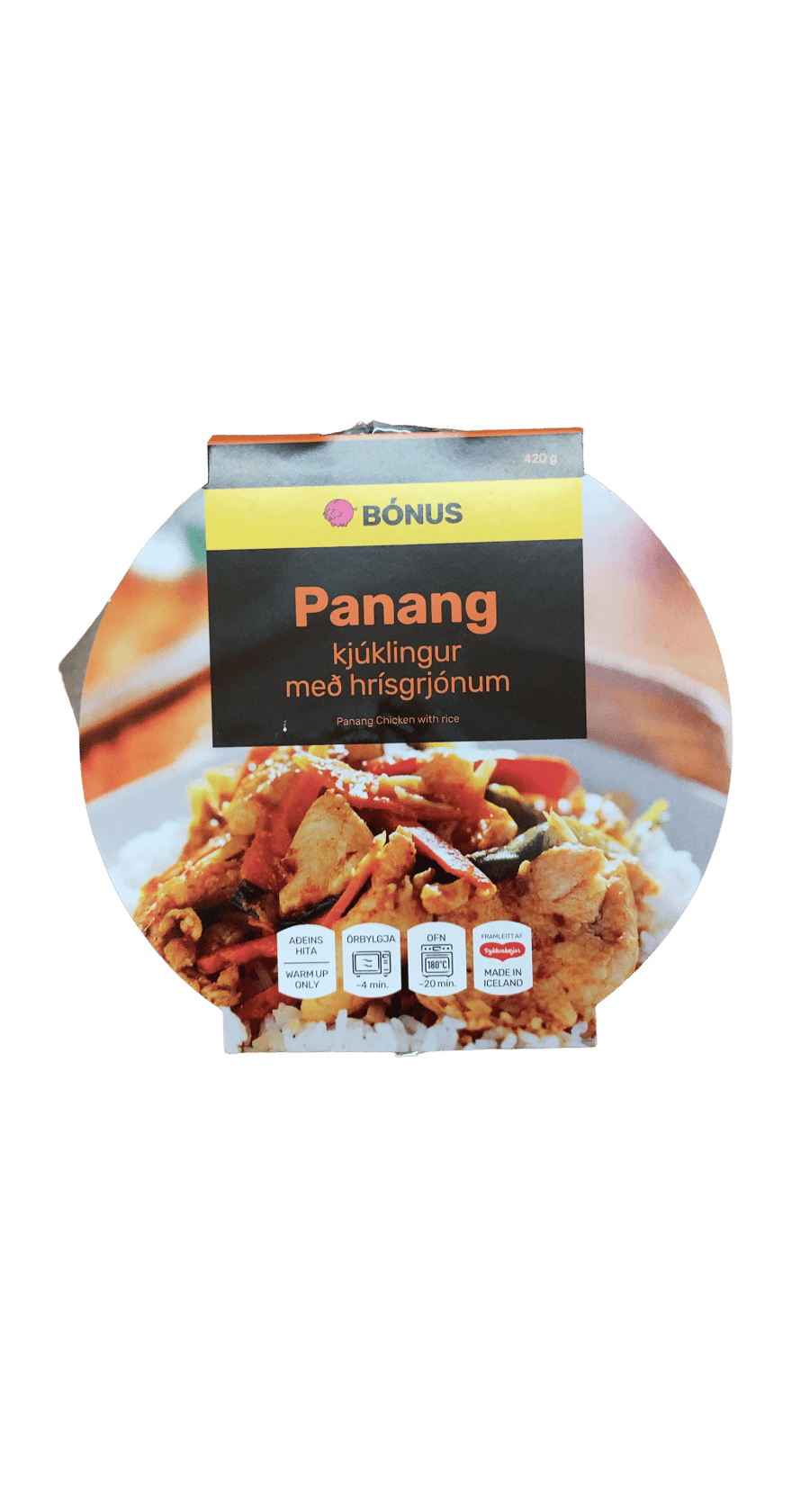 Bónus Panang kjúklingur með hrísgrjónum 420 g