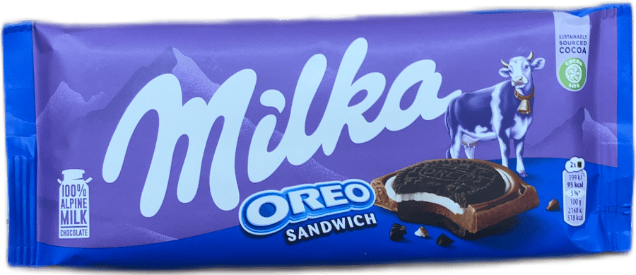 Milka Alpa-mjólkursúkkulaði með Oreo samlokukexi 92 g